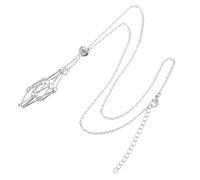 Lurrose Porte-pierre Vide en Cage de Cristal Métallique Corde Tressée Réglable, Cage à Cristal Taille S Blanc Platine, Accessoire Collier Pendentif pour Bijoux DIY et Amulette Pierre