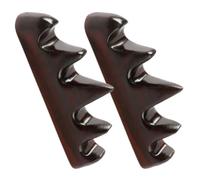 Lurrose Porte-pinceaux de Calligraphie en Bois Marron, Organiseur Créatif pour 2 Pinceaux, Repose-pinceau Vintage de Montagne à Cinq Doigts, Décoration de Bureau