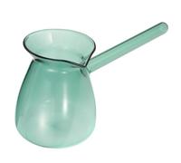Lurrose Pot à Café Verre Résistant Chaleur avec Poignée Latérale Petite Cruche It Design Multifonction pour Maison et Café Compatible Latte Art Couleur Vert Lacustre