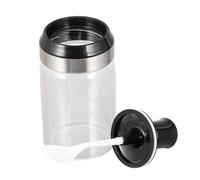 Lurrose Pot à Épices Verre avec Cuillère Bocal Scellé Pratique pour Cuisine et Barbecue Matériau Alimentaire Sûr Base Stable Anti-renversement Cadeau pour Maison