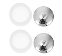 Lurrose Pot à Liquide Acrylique en Verre Cristal Argenté 2pcs Couvercle pour Nail Art, Facile à Nettoyer et Prévient L'évaporation du Liquide