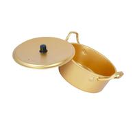 Lurrose Pot à Ramen Coréen Aluminium Léger et Résistant Cuisson Rapide pour Nouilles et Soupe Petit Faitout Métal Double Oreilles Facile à Nettoyer