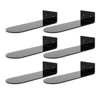 Lurrose Présentoir à Chaussures Flottant en Acrylique Noir, Lot de 6 Set de Étagères Murales pour Baskets et Chaussures de Sport, Supports Suspendus pour Rangement et Exposition,