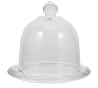 Lurrose Présentoir à Desserts avec Plateau en Verre et Couvercle Anti-poussière, Petite Taille, Plat à Gâteau Transparent, Assiette à Dessert pour Buffet, Thé de Style Style Aléatoire