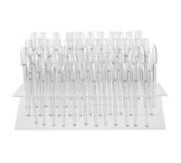 Lurrose Présentoir à Ongles Compact en Plastique 64 Emplacements, Design en Z Élégant, Portable pour Accessoires Nail Art et Services Mobiles