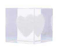 Lurrose Presse-Papier en Cristal Transparent de Cœur et Cube, Décoration Délicate et Multifonctionnelle pour Maison et Meuble TV