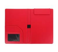 Lurrose Presse-papiers pour Menu en Pu Rouge Clip Solide, Organiseur de Papiers et Factures pour Restaurant et Bureau, Format A5 Pratique