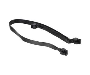 Lurrose Rallonge d'alimentation pour Carte Graphique 8 Contacts vers Double 6+2 Contacts en Cuivre Étamé, Câble Noir pour DIY Informatique
