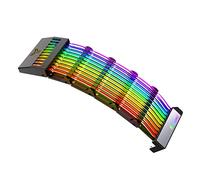 Lurrose Rallonge De Câble Rvb 24 Broches Argb pour Alimentation Pc, Accessoire Informatique pour Gamers, Design Simple Et Fonctionnel, Extension D'éclairage RGB pour Boîtier, Compatible Gpu, Noir