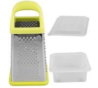 Lurrose Râpe Boîte Inox Faces avec Boîtier Vert Trancheuse Légumes Fromage Sécurisée pour Cuisine Multifonctionnelle