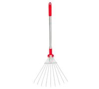 Lurrose Râteau de Jardin Acier Inoxydable Léger et Robuste avec Télescopique Ergonomique pour Ramassage et Désherbage Outil Pratique pour Aménagement Paysager et Nettoyage Espaces Verts