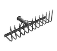 Lurrose Râteau Multifonction Robuste pour Jardinage et Désherbage, Tête en Acier à Haute Teneur en Carbone, 12 Dents Larges Incurvées, Outil Agricole pour Ameublir Sol Compacté