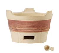 Lurrose Réchaud à Charbon Cuisson, Gril-cuisinière en Argile, Réchaud de Barbecue Portable, Compact et Léger, pour Pique-niques et Grillade en Extérieur
