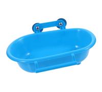 Lurrose Récipient pour Bain d'oiseaux Suspendu en Plastique PP Bleu, Pratique et Design Simple pour Cage de Perroquet et Moineaux