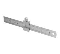 Lurrose Règle de Mesure en Acier Inoxydable 15 Cm Épaisseur 0,7 Mm avec Butée de Positionnement, Outil Précis pour Menuiserie et Traçage, Règle à Échelle de Jauge pour Travail du Bois