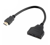 Lurrose Répartiteur Vidéo 1 vers 2 Adaptateur Mâle vers Double Femelle Compatible Moniteurs LCD et TV LED pour Usage Multi-Écrans