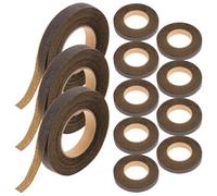 Lurrose Ruban Adhésif Floral en Papier Marron Foncé 12 Pièces pour Confection de Fleurs, Emballage de Tiges de Bouquets, Ruban Extensible pour DIY et Décoration de Fleur