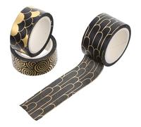 Lurrose Ruban Adhésif Washi Décoratif 3 Rouleaux Or Chaud, Papier Japonerie pour Scrapbooking Diy, Ornements Journal Créatif, Bande Adhésive Décorative Multicolore, Fournitures Bricolage