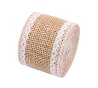 Lurrose Ruban Décoratif En Toile De Jute Avec Dentelle Rouleau De 5 Cm Et 2 M Serti Pour Projets Dartisanat