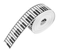 Lurrose Ruban en Polyester Élégant Noir et Blanc avec Notes de Musique Imprimées, Texture Délicate, pour Emballage Présent et Décoration de Fêtes comme Noël et Anniversaires