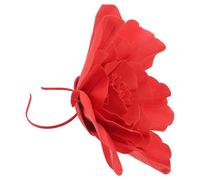 Lurrose Serrage-tête Femme Grosse Fleur Rouge, Accessoire Cheveux Confortable en Tissu, Coiffure Stylée pour Événements Équestres et Toutes Occasions