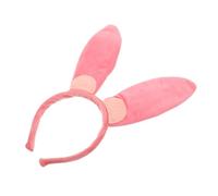 Lurrose Serrage-Tête Oreilles de Lapin en Peluche Rose Bandeau Mignon pour Déguisement de Pâques Accessoire Cheveux Cosplay Femme Couvre-Chef Doux et Confortable pour Fêtes et