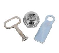 Lurrose Serrure à Came en Alliage de Zinc Argenté Clé, Verrouillage pour Armoire Électrique, Boîte à Compteur et Poubelle, Kit de Serrure Cylindrique Barillet pour Quincaillerie