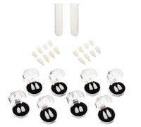 Lurrose Set de Dents Factices pour Cosplay Vampire et Loup, Accessoires Halloween en Abs avec Perles Adhésives, pour Soirée Déguisée Effrayante