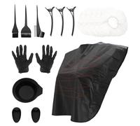 Lurrose Set D'outils de Teinture Capillaire Professionnel 9 Pièces en Plastique Noir pour Coloration et Mèches, Brosse Démêlante Adaptée Salon Professionnel et Usage Couleur Aléatoire