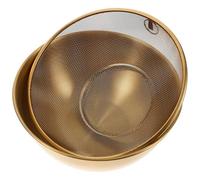 Lurrose Set Passoire et Bol Acier Inoxydable Panier Égouttage Doré à Mailles Fines pour Laver Riz et Légumes Multifonctionnel et Résistant Usage Quotidien et Stockage Facile