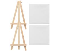 Lurrose Sets de Mini Chevalets Décoratifs pour Peinture Lot de 2 en Bois Toiles Vierges Blanches Multifonctionnels et Relaxants, pour Étudiants en Art et Amateurs de Peinture et Amateurs