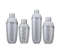 Lurrose Shaker à Cocktails de Bar en Plastique Gradué 5 Pièces avec Couvercle Étanche, sans Fuite, pour Préparation de Boissons et Cocktails Maison