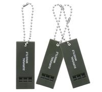 Lurrose Sifflet d'urgence 3 pièces Sifflet d'extérieur ABS Noir, fiable et léger, avec chaîne perlée, pour Rescue et Boating