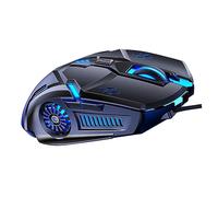 Lurrose Souris Mécanique USB Luminescente Silencieuse 6 Boutons pour Gaming Accessoire Informatique Design Ergonomique pour Pc et Ordinateurs Portables Couleur Arc-en-Ciel