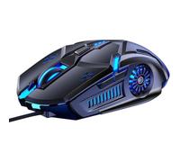 Lurrose Souris Silencieuse Filaire USB 6 Boutons Mécaniques, Éclairage RGB, Matériau Abs, pour Gaming et Usage Informatique Quotidien