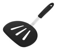 Lurrose Spatule Cuisine Multifonction en Silicone Noir Spatule Wok Résistante à Haute Température Portable Ustensile de Cuisson Anti-rayures pour Poêles et Casseroles