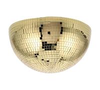 Lurrose Sphère Décorative Jardin en Métal Doré 25 Cm, Boule Miroir Hémisphérique Réfléchissante pour Pelouse, Décoration Extérieure Multifacettes pour Ambiance Disco et Espace Détente