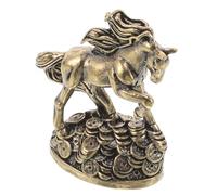 Lurrose Statue en Laiton de Cheval Cabré au Galop Figurine Chinoise Amulette Feng Shui Décoration Bureau et Intérieur Sculpture Zodiacale Asiatique Symbolisant la Fortune