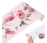 Lurrose Sticker Mural Floral Imperméable en Pvc 15 Cm X 3 M, Bande Adhésive Décorative pour Salle de Bain Cuisine, Bordure de Papier Peint Bohème Vintage pour Décoration Murale Intérieure