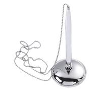 Lurrose Stylo à Bille de Bureau Support et Chaîne, Design Créatif Argenté, Accessoire pour Réception d'Hôtel et Banque, Écriture Fluide Ergonomique