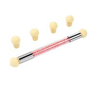 Lurrose Stylo éponge à ongles Pinceau à deux pointes Nail Art Brosse Stylo à dégradé avec 4 têtes de rechange, 1 pcs (Couleur aléatoire)