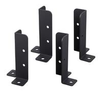 Lurrose Support D'ancrage Poteau en Fer Robuste, Kit 4 Pièces pour Clôture et Terrasse, Embase Pied Poteau Bois, Fixation pour Pergola et Gazebo, Réparation Palissade Bois, Quincaillerie