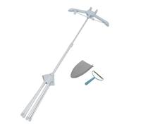 Lurrose Support de Défroisseur Vapeur Portable 360° Rotatif, Hauteur Réglable 84-160 Cm, Support de Vêtement à Vapeur Gris avec Tapis de Repassage et Grattoir, Maison Bureau et