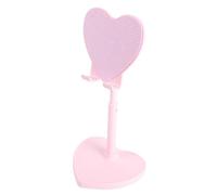 Lurrose Support de Téléphone Bureau en Plastique Rose Support Rétractable de Cœur Mignon pour Bureau Accessoire Portable Compatible Rotatif Polyvalent