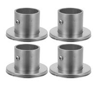 Lurrose Support de Tringle à Rideau de 4 Pcs en Acier Inoxydable Épais, Douille 32 Mm Cache, Accessoire de Fixation Robuste pour Barre de Rideaux, Installation sans Perçage, Usage Salle