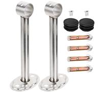 Lurrose Support Mural en Acier Inoxydable 2 Pcs, Porte-Canne pour Armoire et Tringle à Vêtements, Accessoire pour Barre, Installation Murale ou Plafond, Usage Polyvalent Couleur Aléatoire