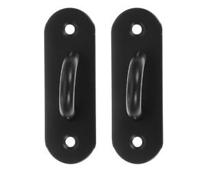 Lurrose Support Mural en Acier Inoxydable pour Ancrage d'Élastique de Musculation, Crochet Noir Grosse Ouverture, Lot de 2, Adapté pour Salle de Sport et Exercices de Yoga