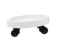Lurrose Support Roulant pour Pots de Fleurs roulettes Multidirectionnelles, Plateau Amovible Blanc Ø 220 Mm, Jardinerie Mobile pour Terrasse et Intérieur, Polypropylène Résistant,