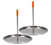Lurrose Support Vertical Plateau Pratique et Design en Acier Inoxydable pour Poulet 2 Pièces Facile à Transporter pour Barbecue en Extérieur