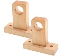 Lurrose Supports de Tringle à Rideaux en Bois Massif 2 Pcs, Fixation Murale Carrée à Trou Unique, Support Solide pour Barre à Rideaux Romaine, Installation sans Perçage, Adapté pour Barre